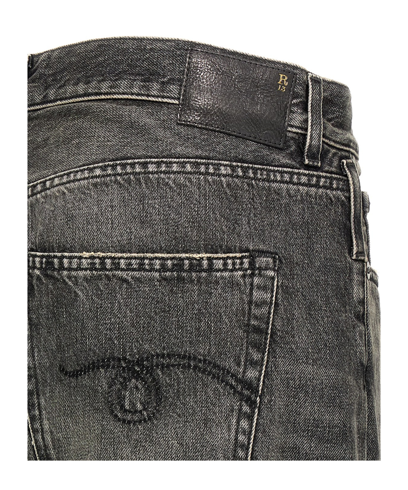 R13 Asymmetrical Jeans In Black