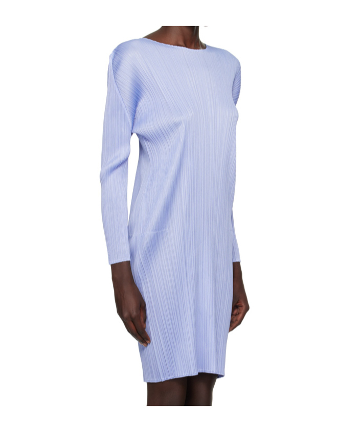 Issey Miyake Pleat-detail Maxi Pencil Dress In Blue