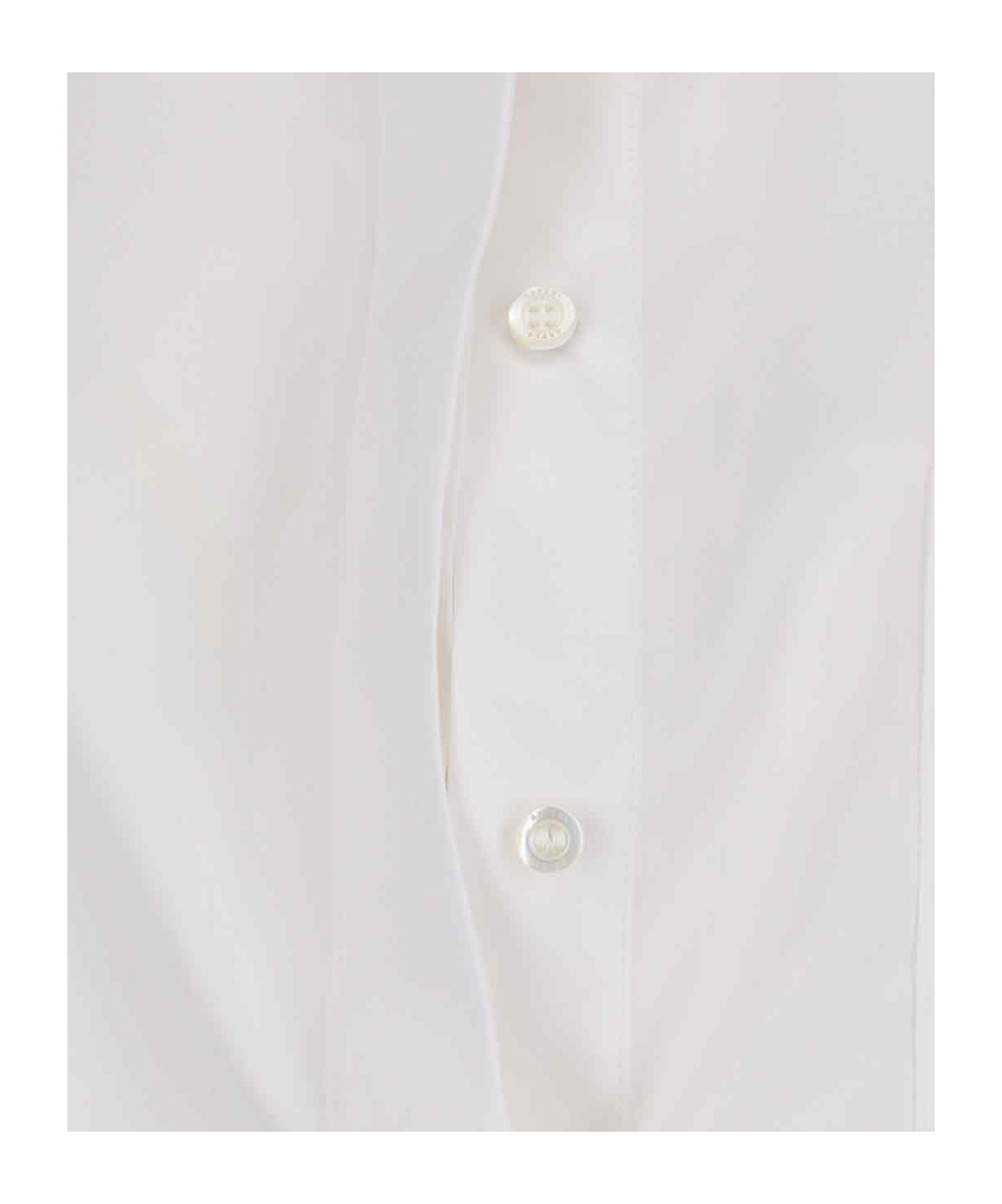Aspesi Long Sleeves Collared Neck Chest Pocket Top In White