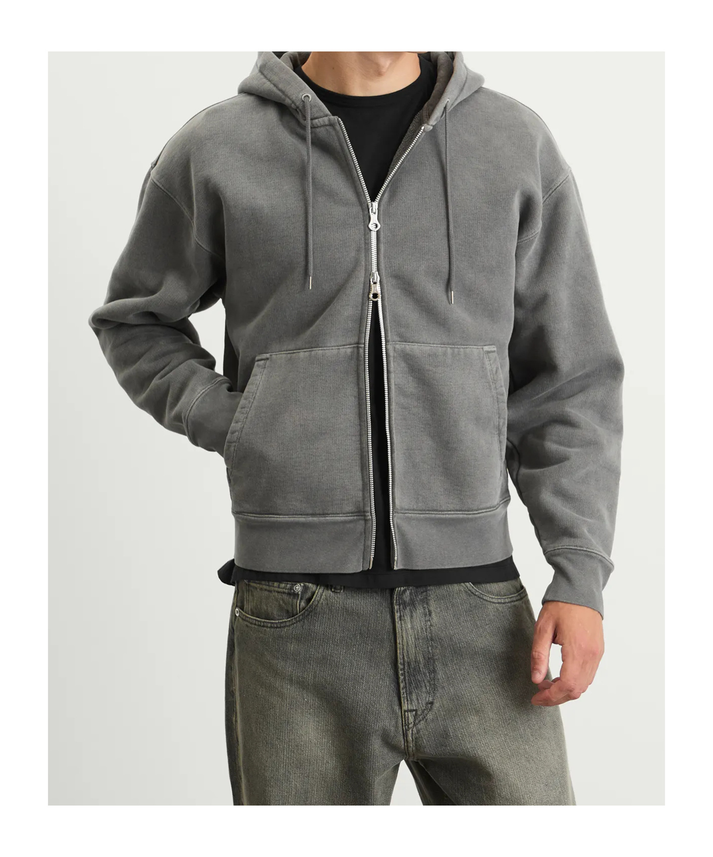 Our Legacy Rascal Cotton Fleece Zip-up Hoodie In Gray