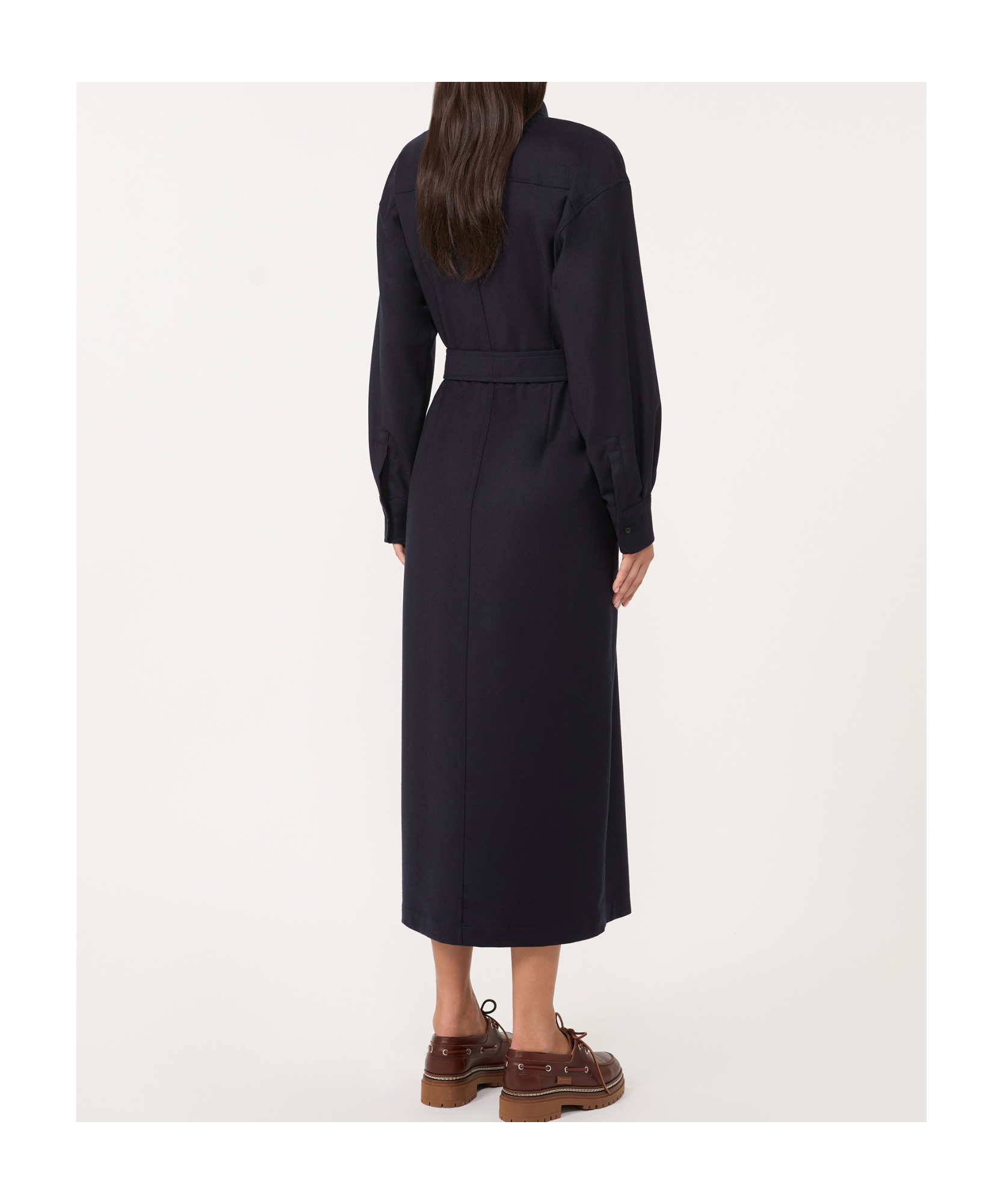 Weekend Max Mara Wool Flannel Dress In Blue