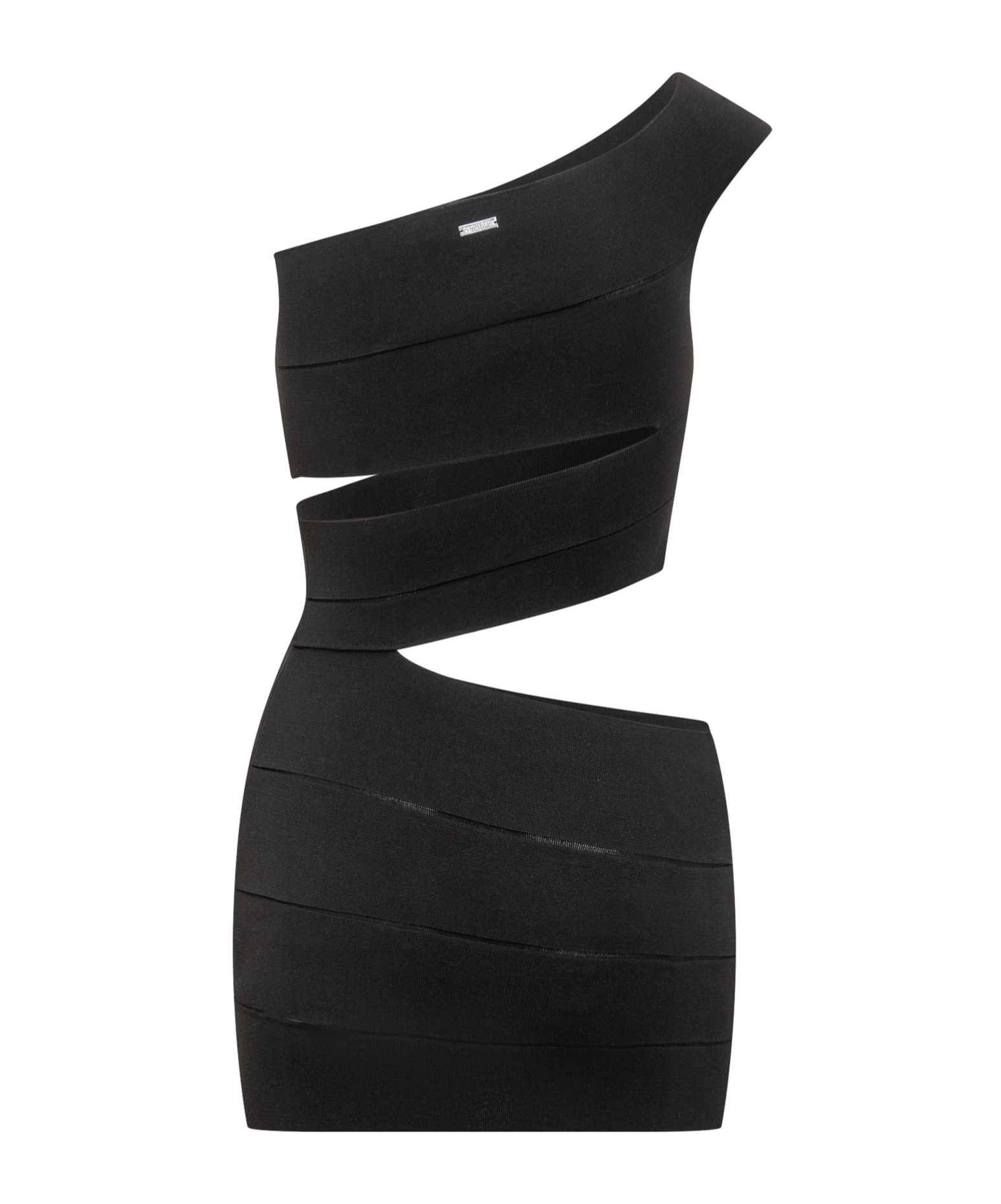 Dsquared2 Black Stretch Knit Bandage Dress In Black