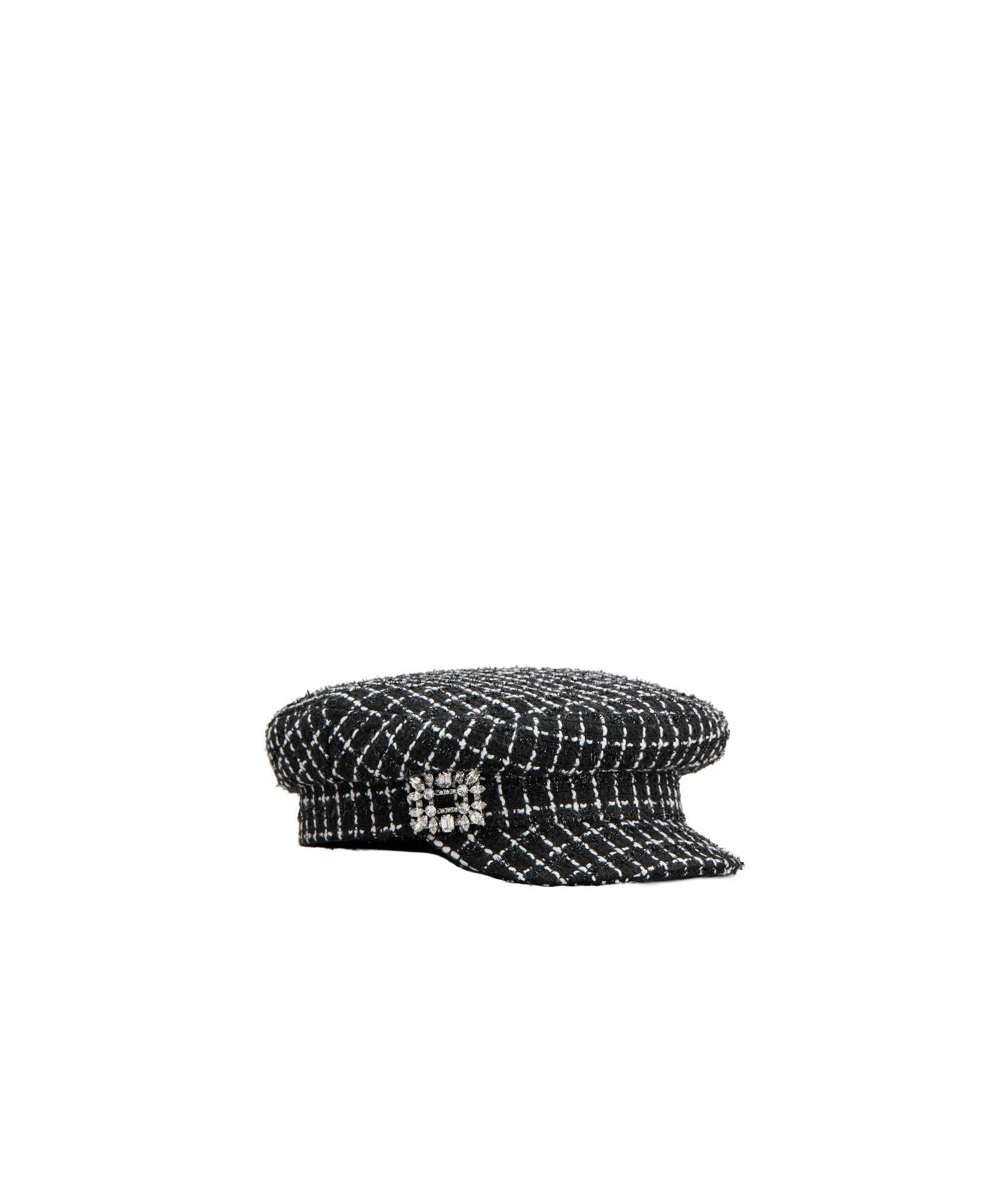 Shop Roger Vivier Broche Vivier Tartan Sailor Hat In Black