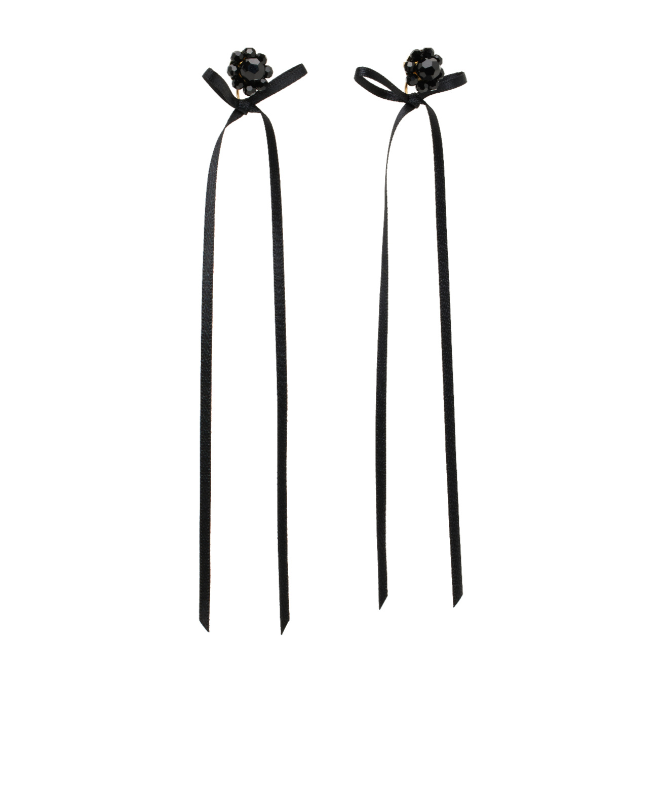 Simone Rocha Black Bow Ribbon Stud Earrings In Black