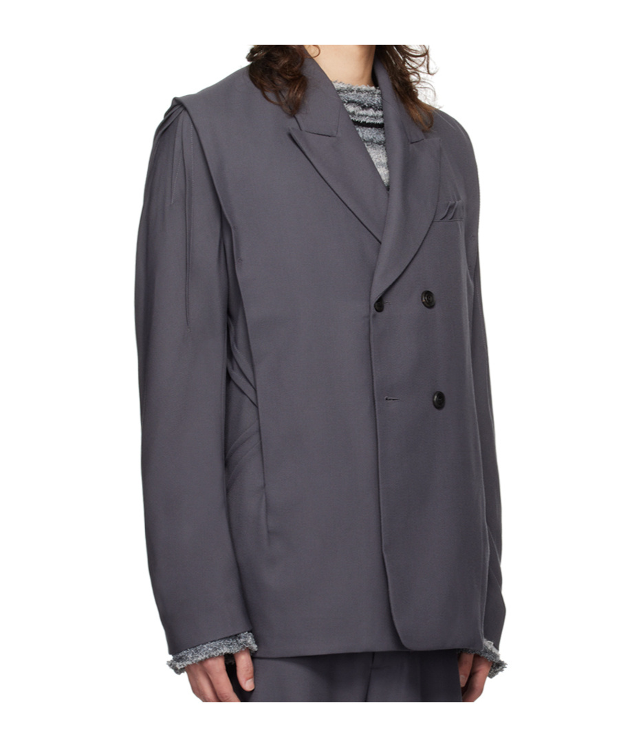 Kiko Kostadinov Long-sleeved Suit Coat In Black