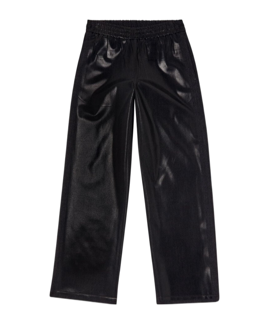 Diesel Faxu Leather Trousers In Black