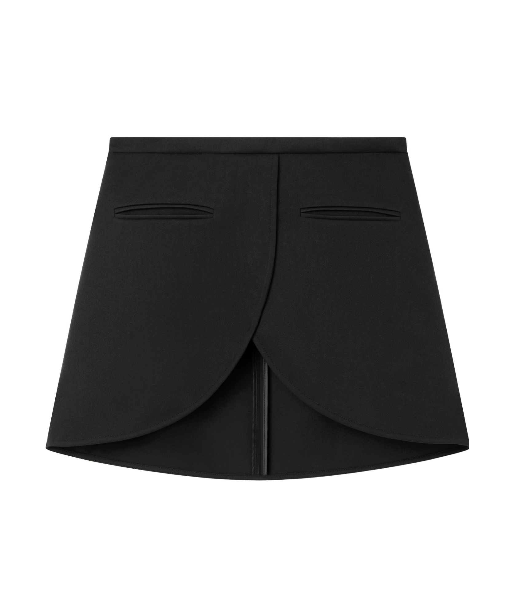 Courrèges Ellipse Tailored Crepe Mini Skirt In Black
