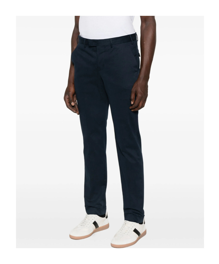 Pt Torino Pleated-cuffed Trousers In Blue