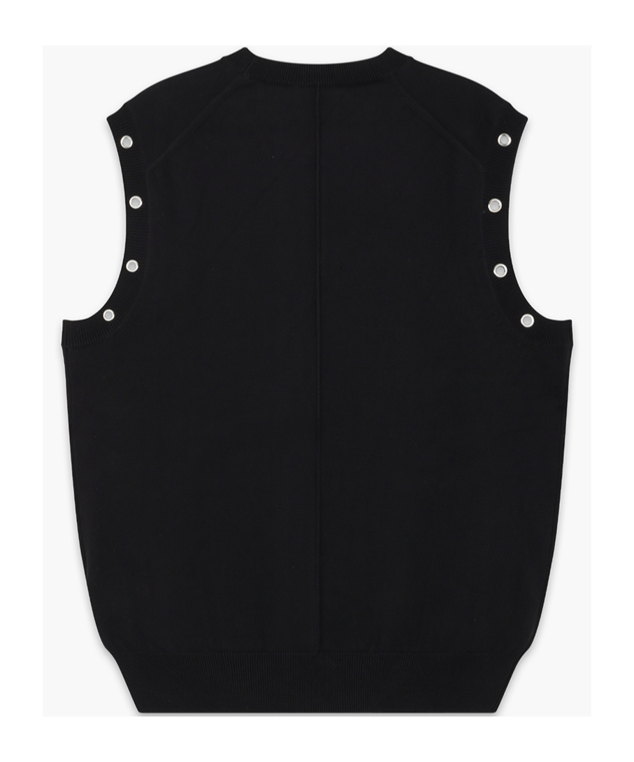 We11 Done Eyelet Knit Vest In Black