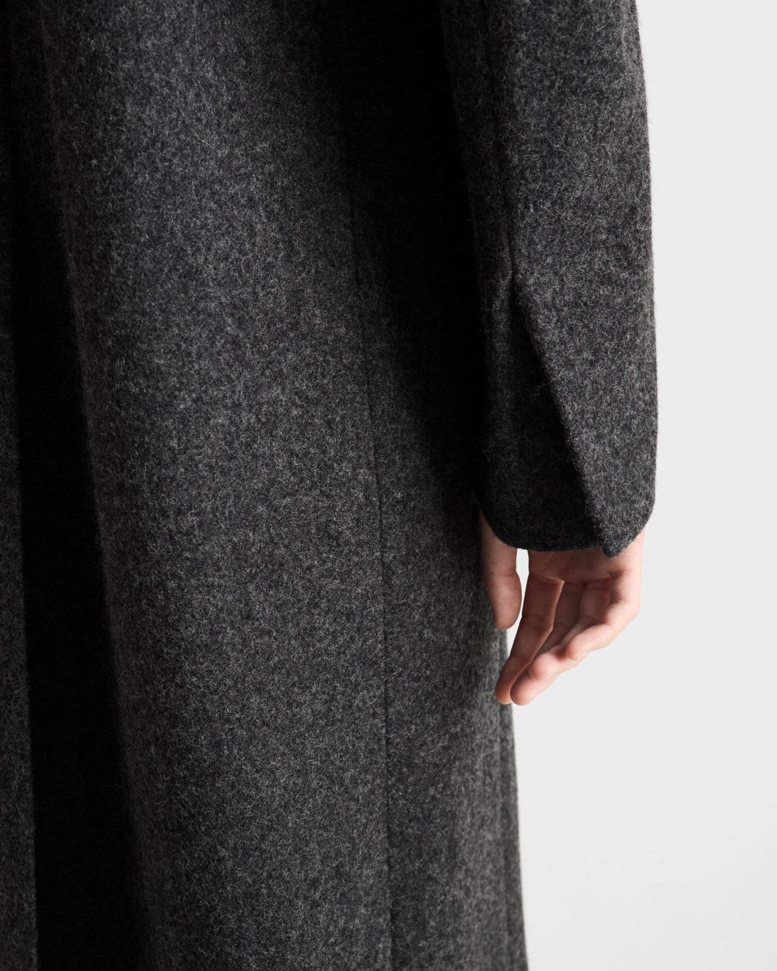 Prada Shetland Wool Coat With Jewel Buttons In Gray