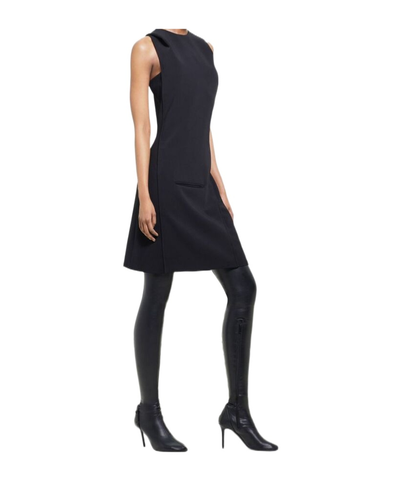 Shop Courrèges Oblique Dress In Black