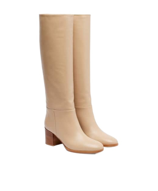 Gianvito Rossi Leather Knee-high Boots In Nude