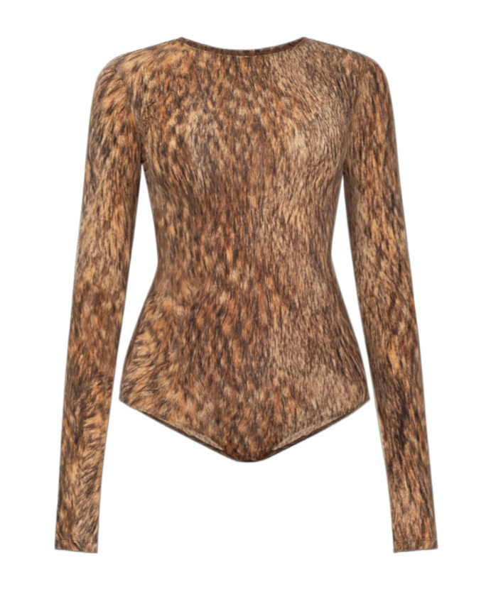Mm6 Maison Margiela Long Sleeve Jumpsuit In Brown
