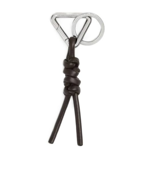 Bottega Veneta Triangle Key Ring In Black