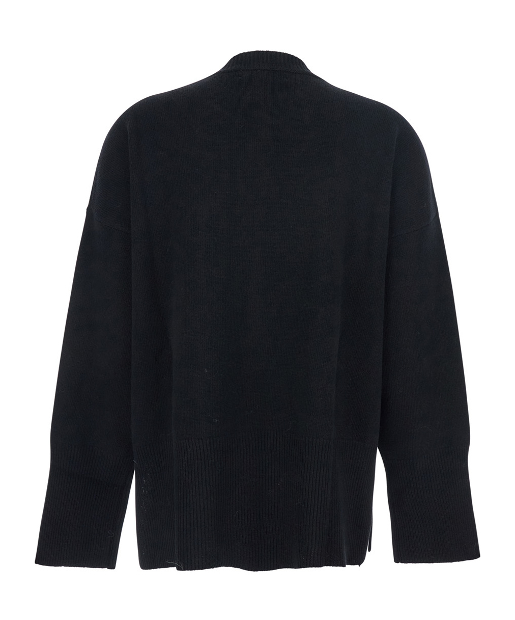 Mauro Grifoni Oversize Crewneck Sweater In Black
