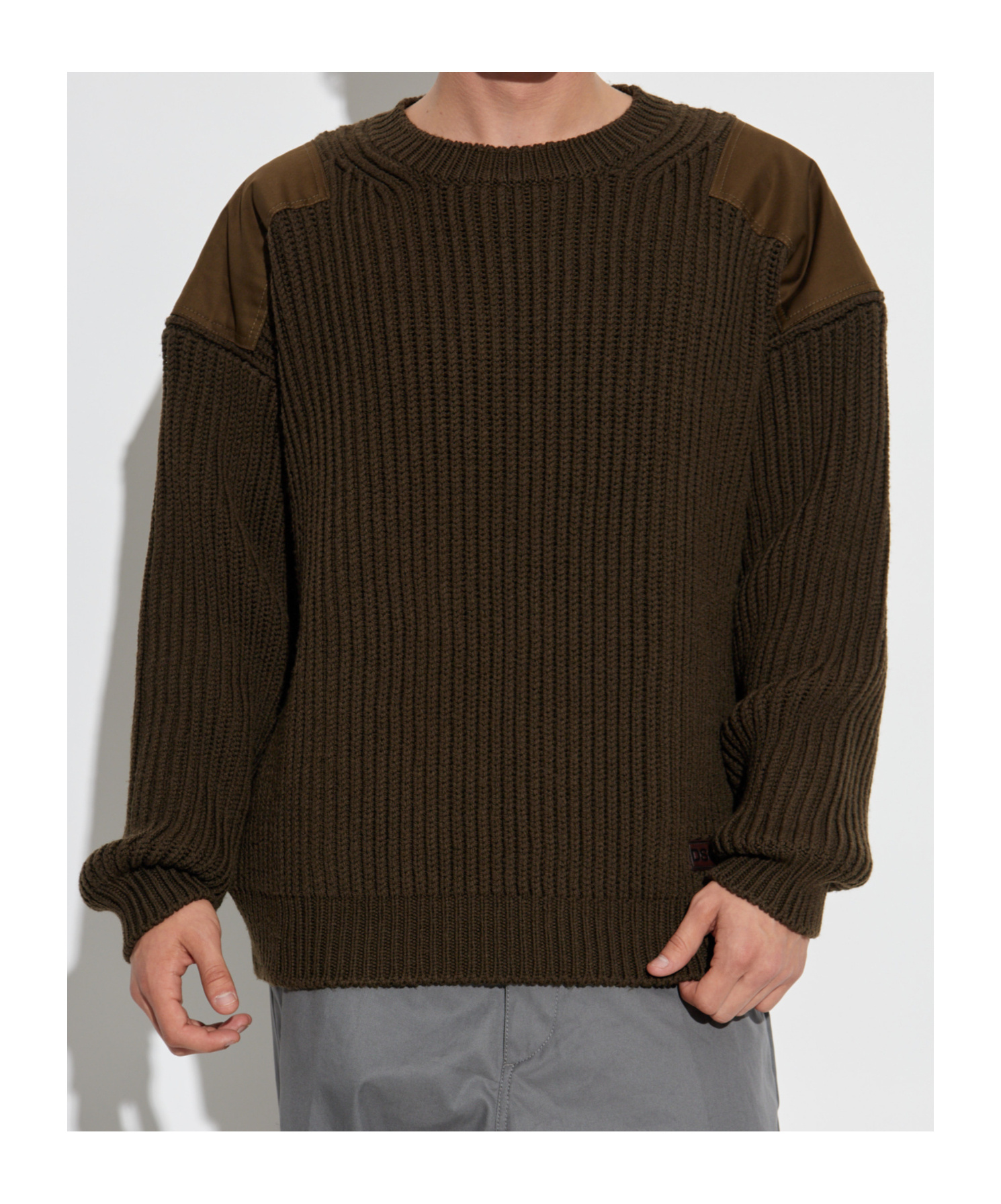 Dsquared2 Shoulder-patch Ribbed-knit Jumper In Green