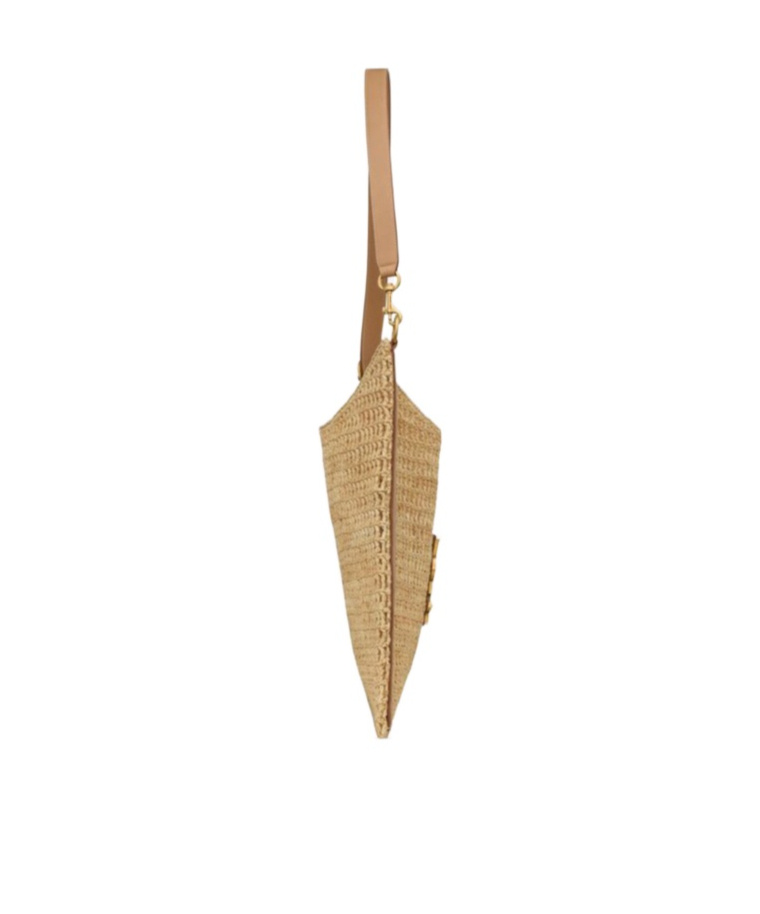Saint Laurent Oxalis Logo Plaque Shopping Bag In Nude