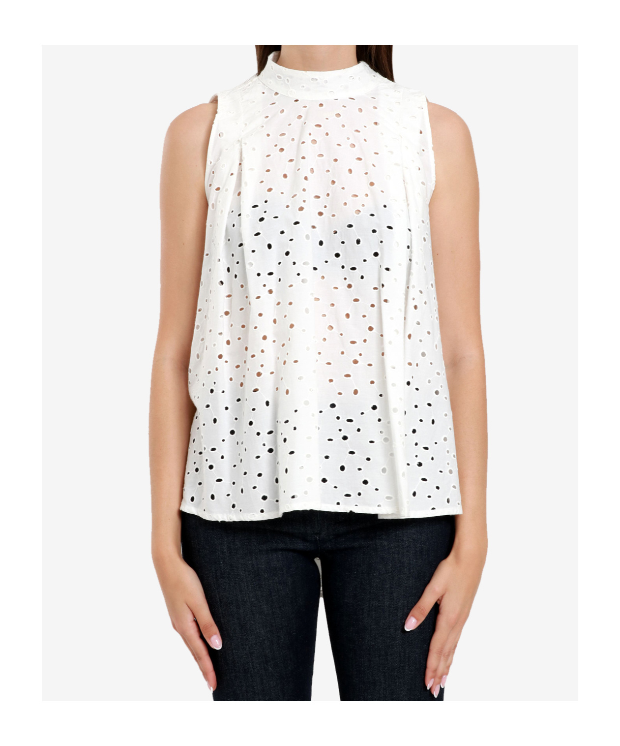 Semicouture Sleeveless Blouse In White