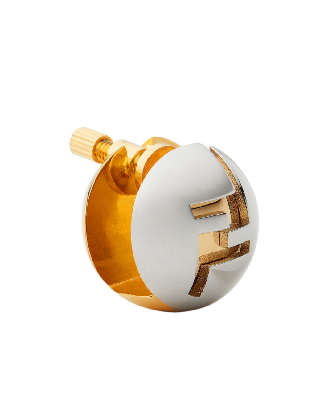 Fendi Ff Sphere Earrings - Silver And Gold Color Earring In Multi