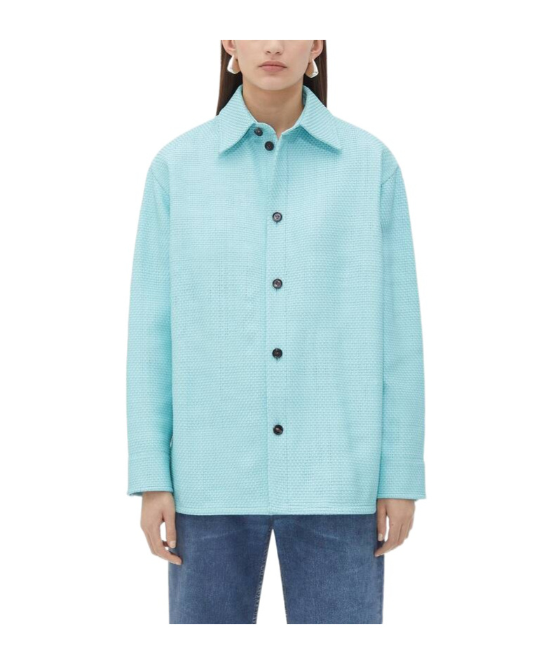 BOTTEGA VENETA MINI INTRECCIATO LEATHER SHIRT