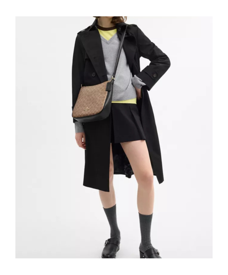 Coach Ellie File Bag In Signature Canvas In Brown