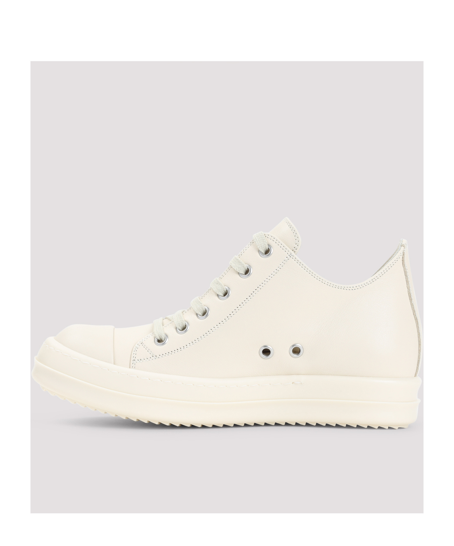 Rick Owens Leather Lace-up High-top Sneakers In White