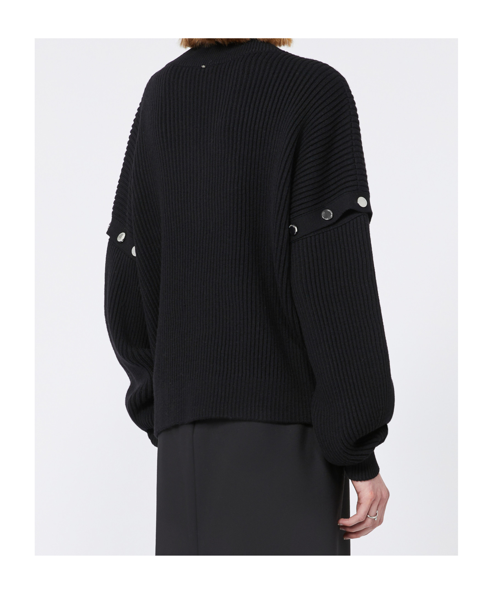 Sportmax Oversized Jumper With Detachable Sleeves In Black