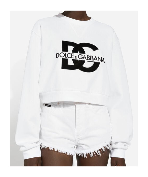 Dolce & Gabbana Logo-embroidered Pullover Sweatshirt In White