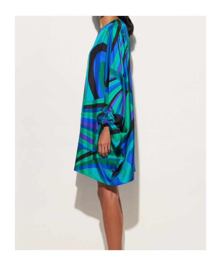 Pucci Swirl-patterned Tunic In Blue
