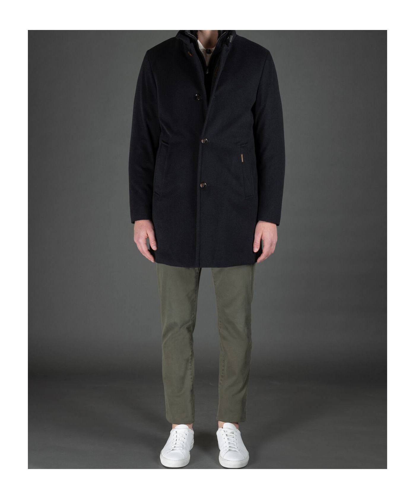 Moorer Long-sleeved Coat In Black