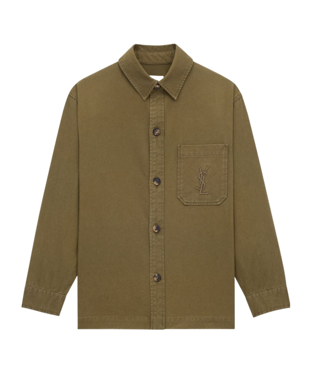 Saint Laurent Cassandre Overshirt In Cotton Linen Gabardine Clothing In Orange