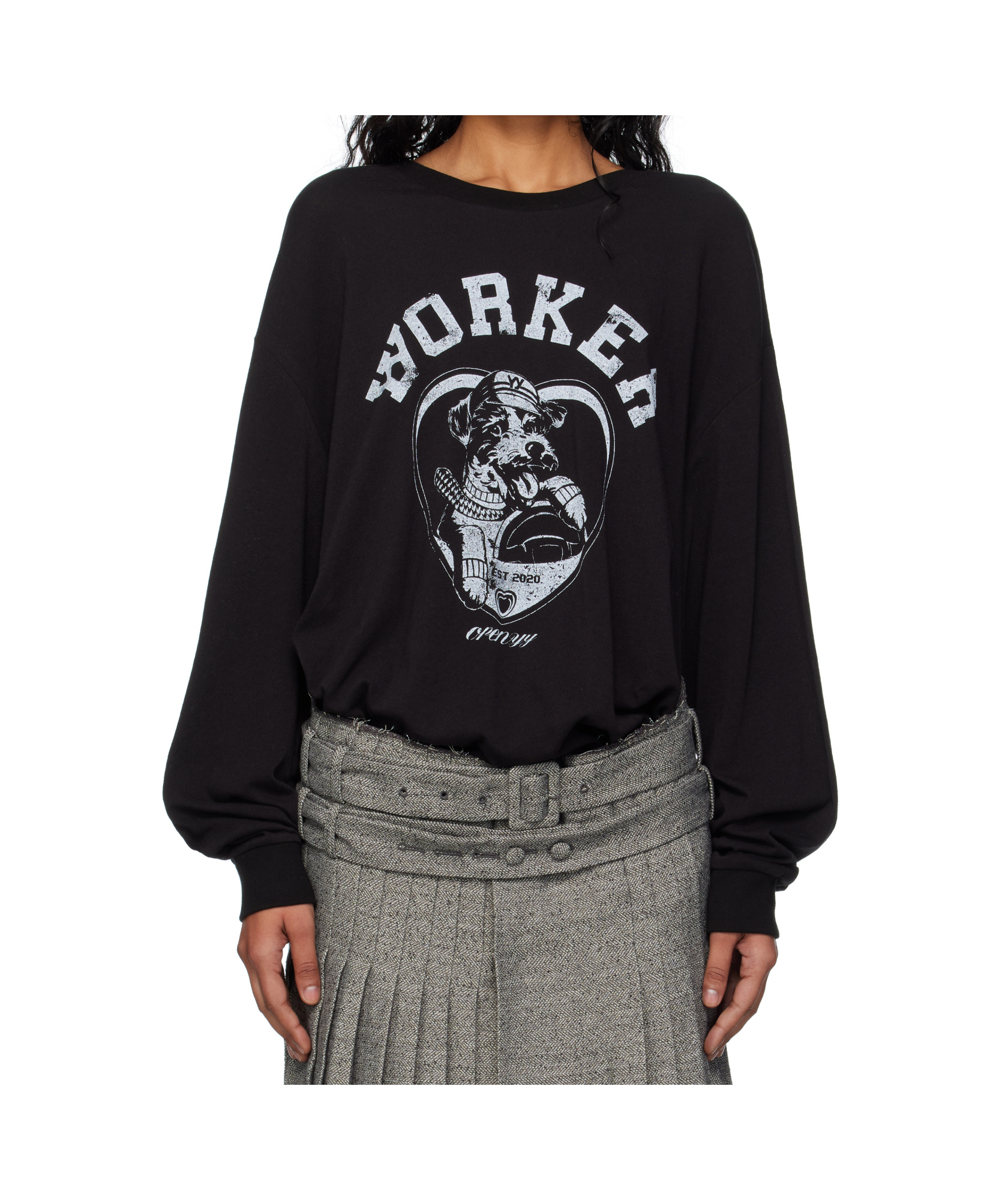Open Yy Worker Pet Club Long Sleeve T-shirt In Brown
