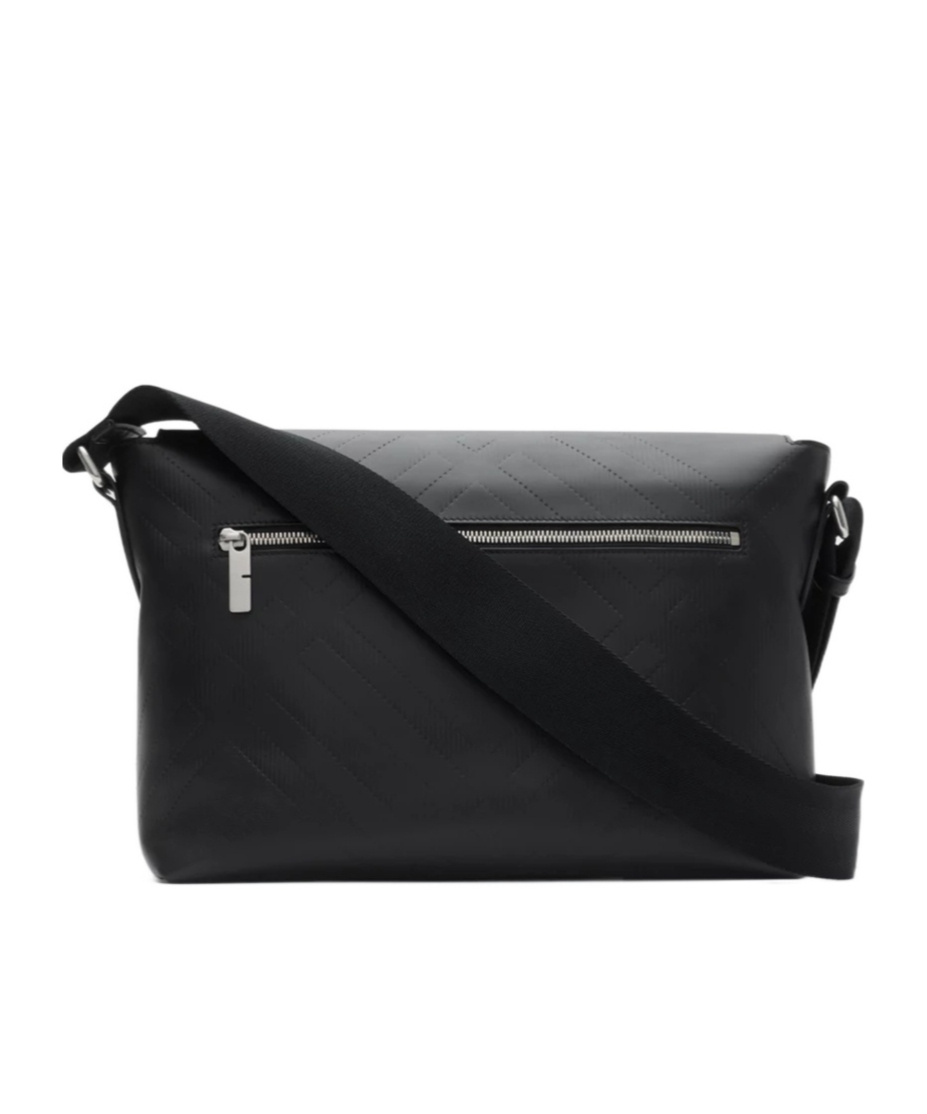 Burberry Embossed Check Buckled Messenger Bag