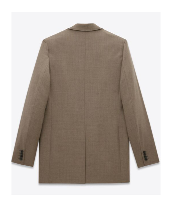 Saint Laurent Wool Blazer In Brown
