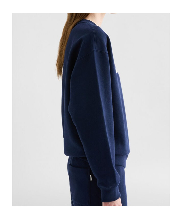 Jil Sander Oversize Alpaca Blend Crew Neck Sweater In Blue