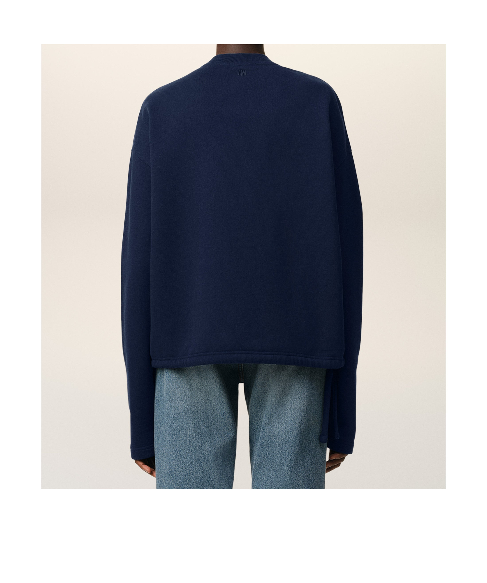 Ami Alexandre Mattiussi Embroidered Logo Drawstring Sweatshirt In Blue