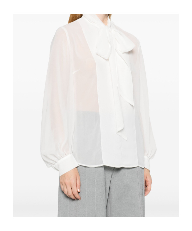P.a.r.o.s.h Polidori Tied-neck Sheer Blouse