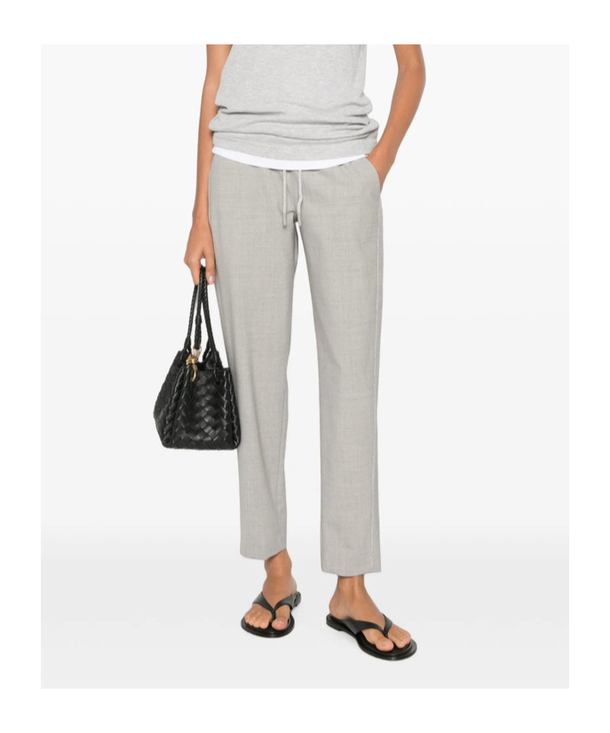Panicale Drawstring Straight-leg Trousers In Gray