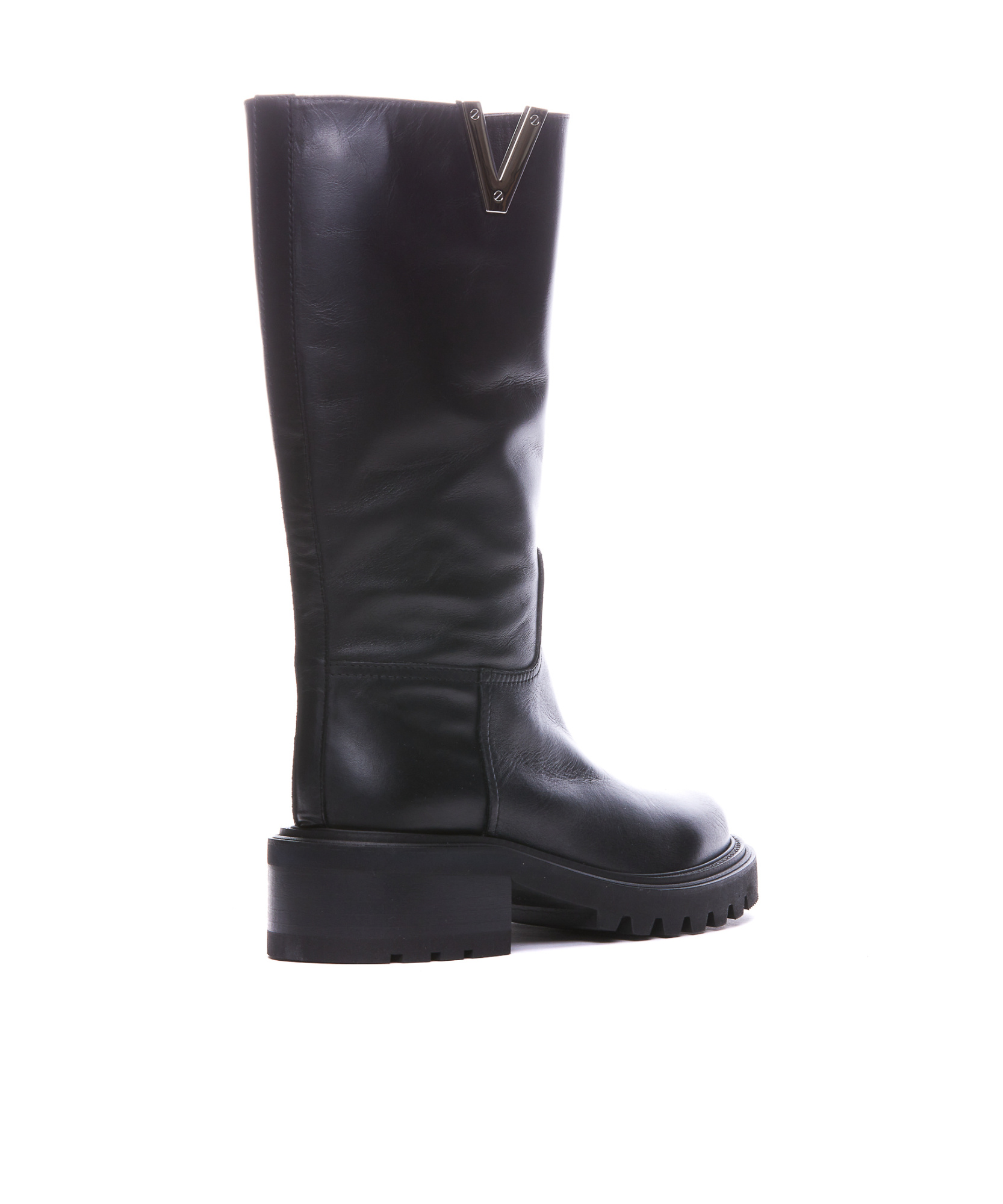 VIA ROMA 15 70MM VLOGO LEATHER BOOTS 