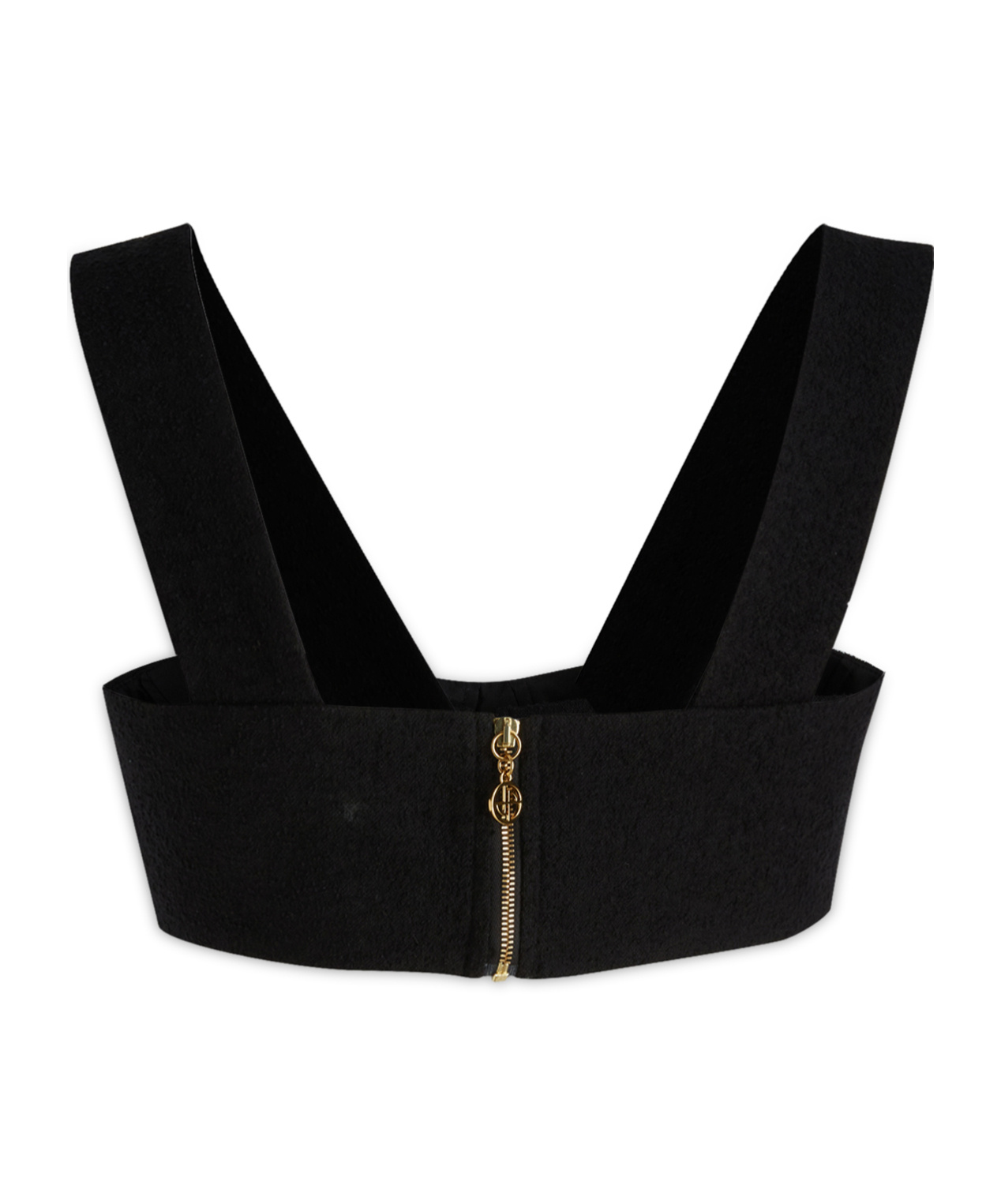 Shop Patou Strapped Tweed Crop Top
