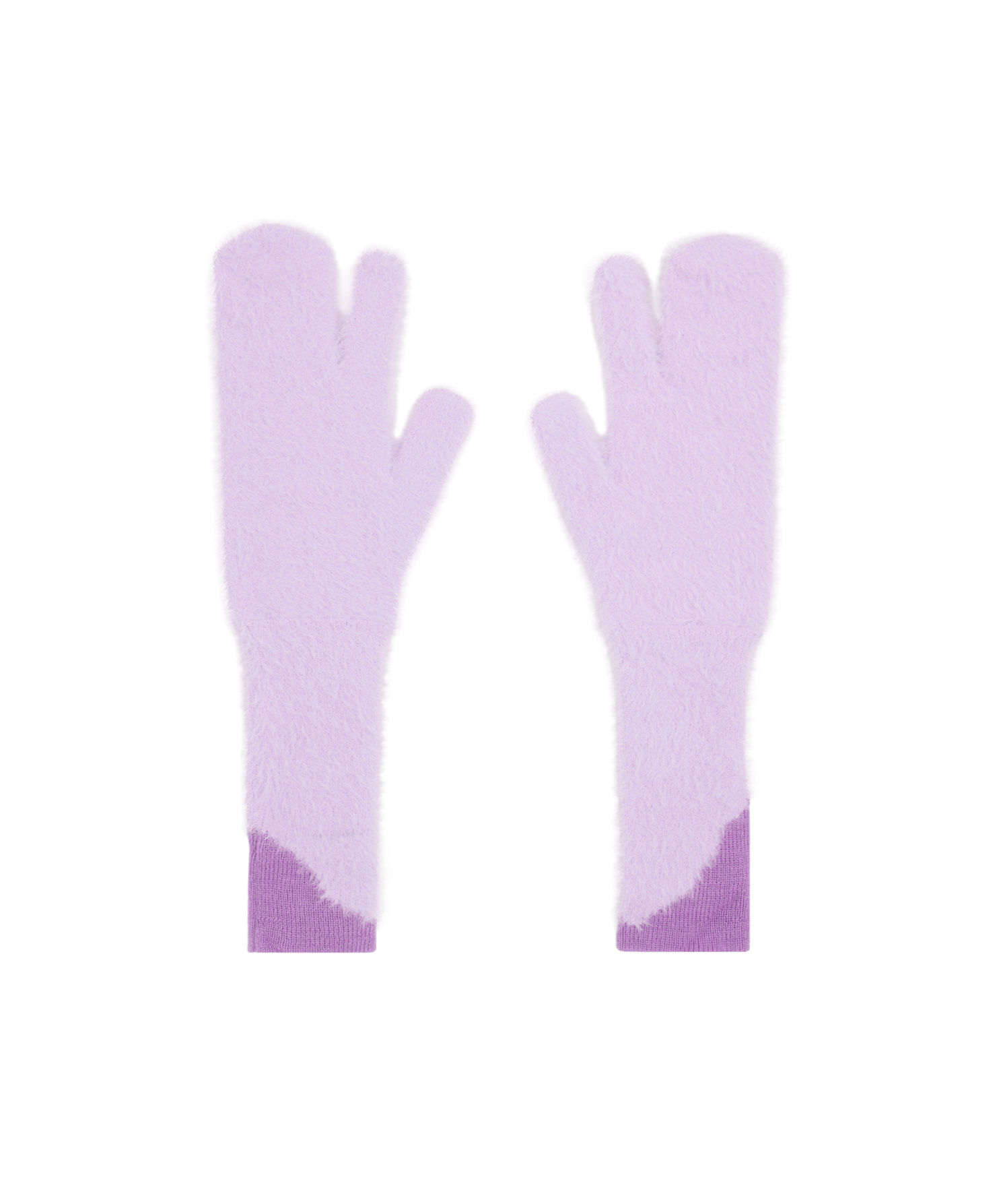 MM6 MAISON MARGIELA TWO-TONE FAUX-FUR GLOVES