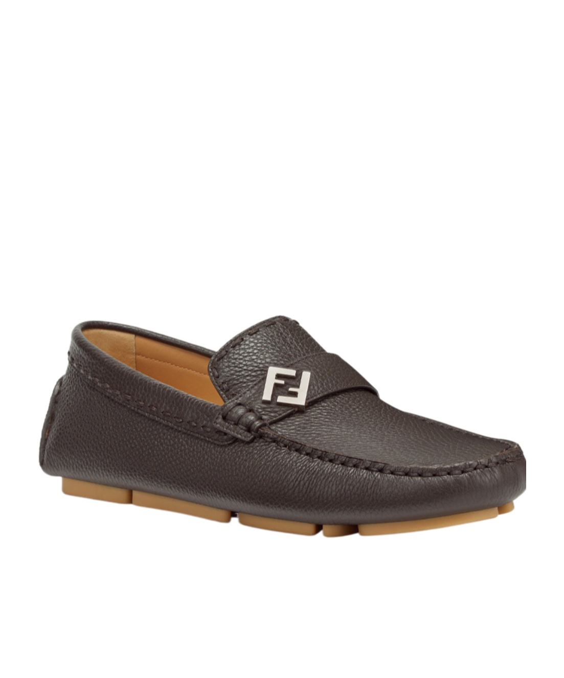 Fendi Ff-detail Leather Loafers In Black