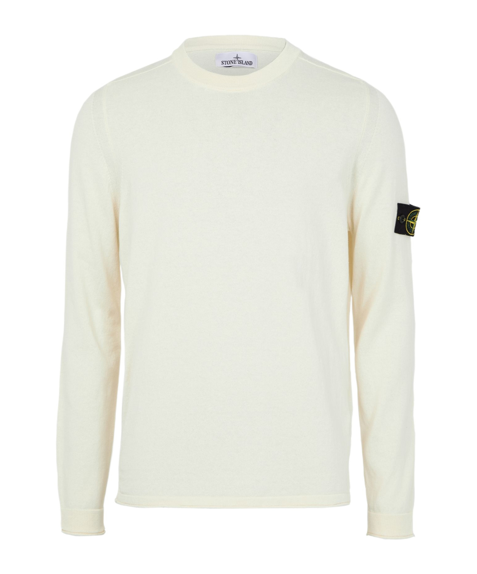 Stone Island Turtleneck Ribbed Wool Sweater In White
