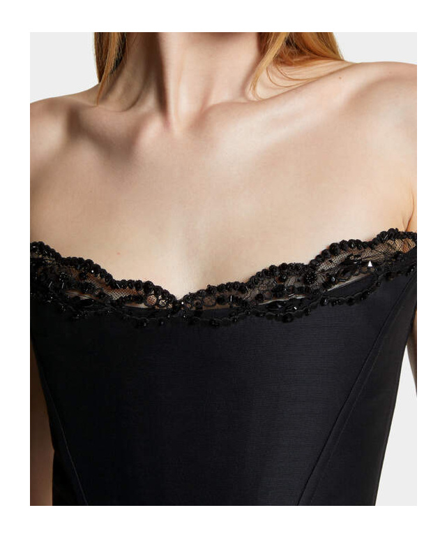 Dsquared2 "parisian Corset" Strapless Top In Black