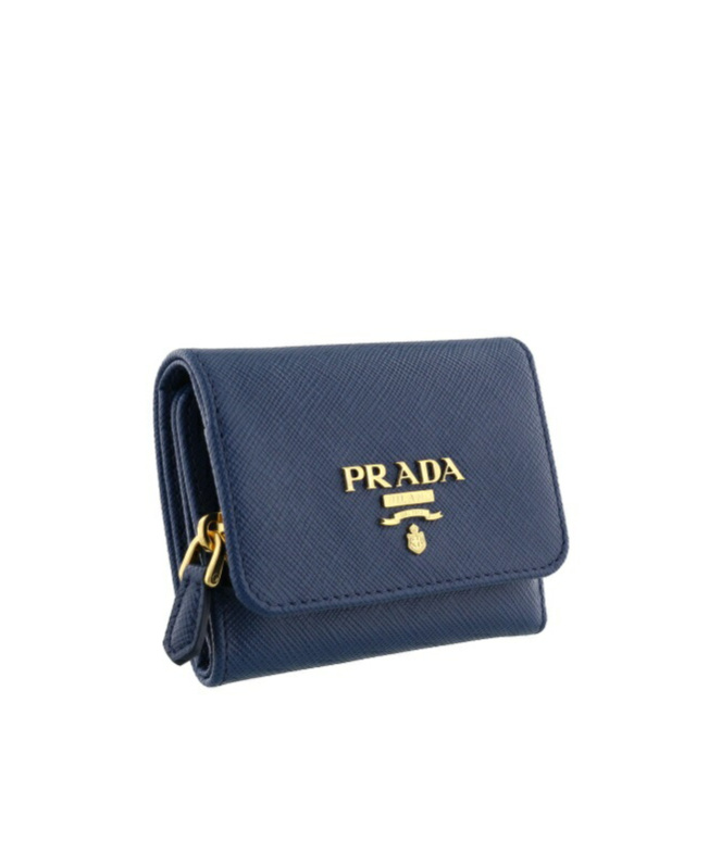 Prada Logo Wallet In Blue