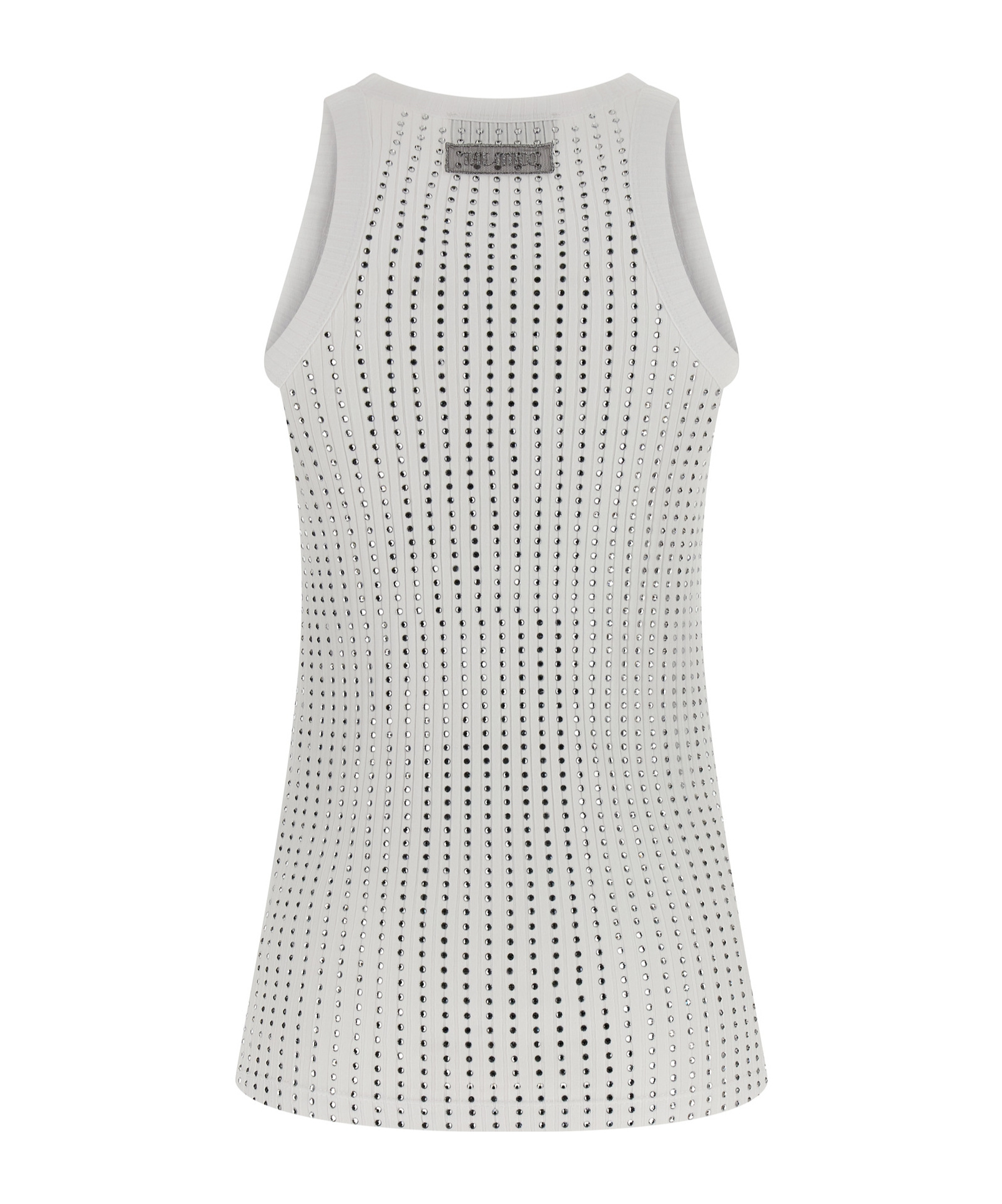 Attico Crew Neck Perforated Ribbed Sleeveless Tank Top In Multi