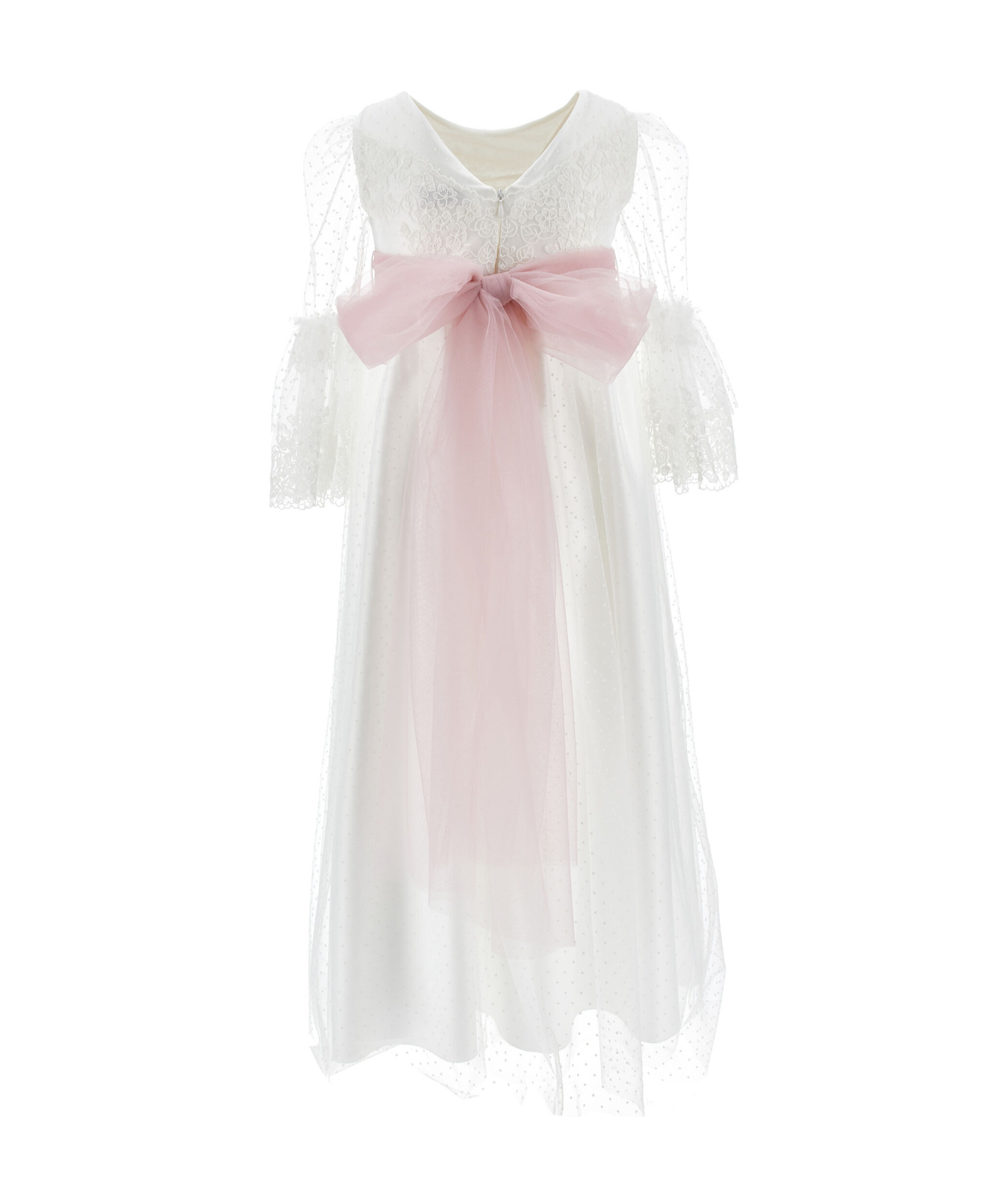 Monnalisa Tulle Dress In White