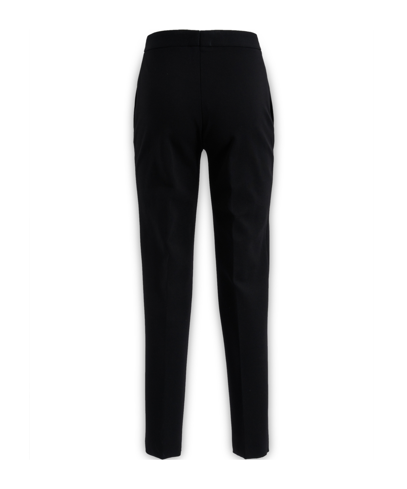 Ferragamo High Waist Jersey Trousers With Jewel Button In Black
