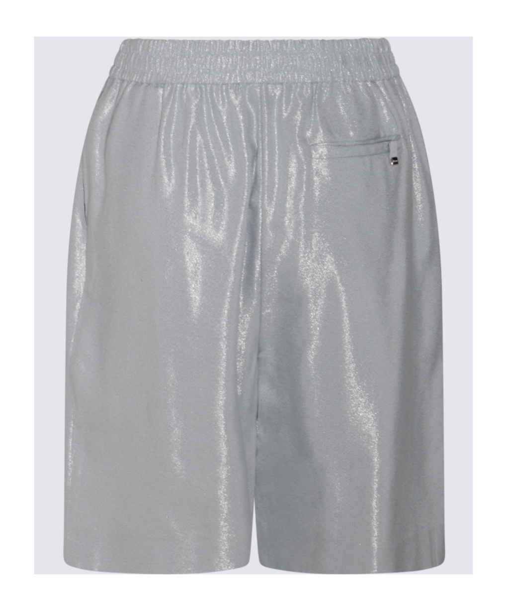 Herno Metallic Effect Shorts In Gray