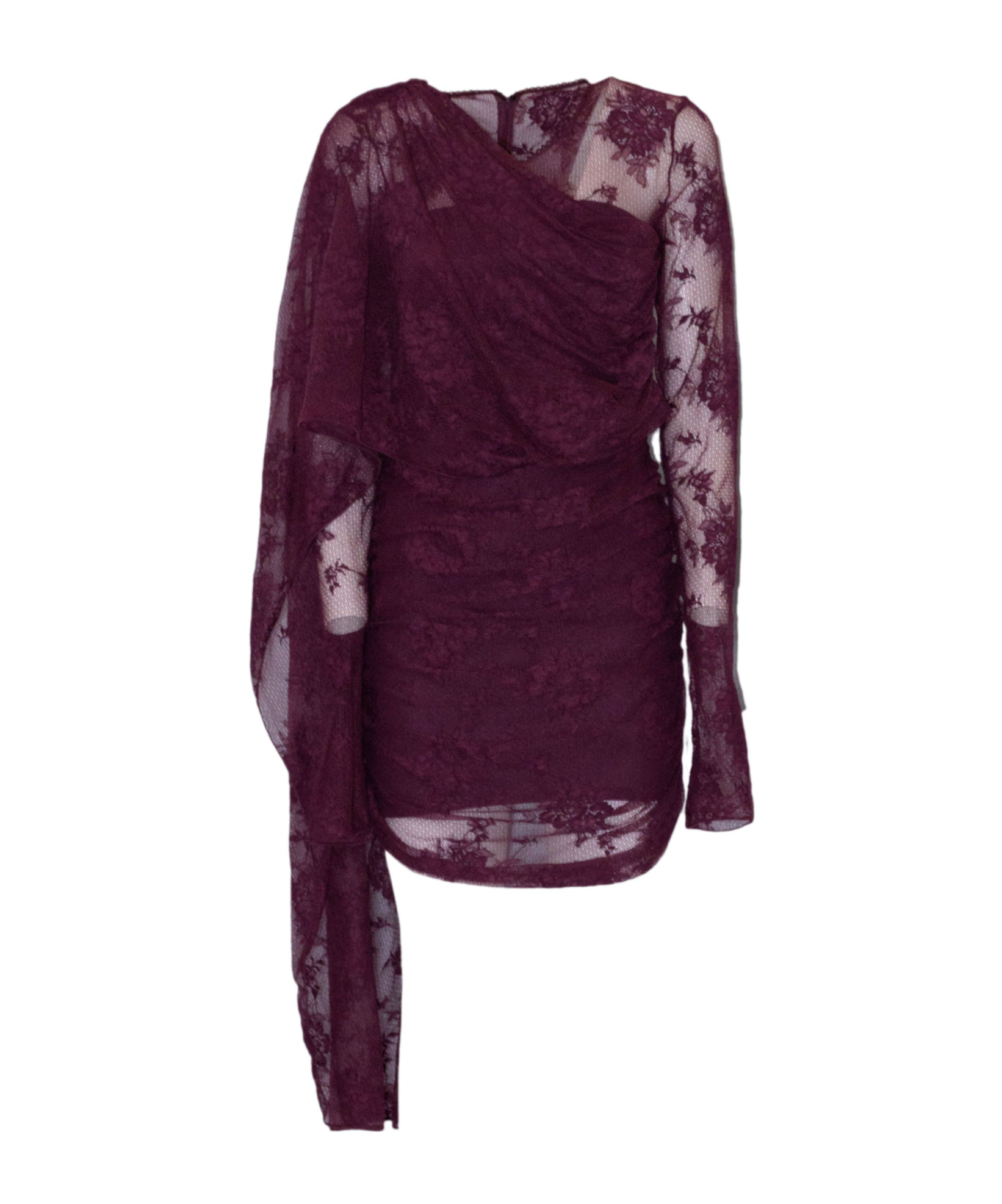 The Andamane Lace Cape Dress In Purple